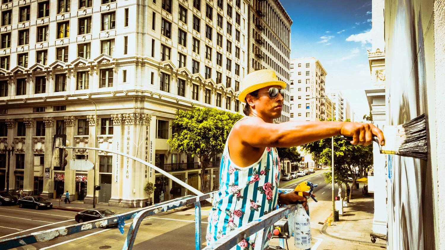 Live painting mural event at food nonprofit